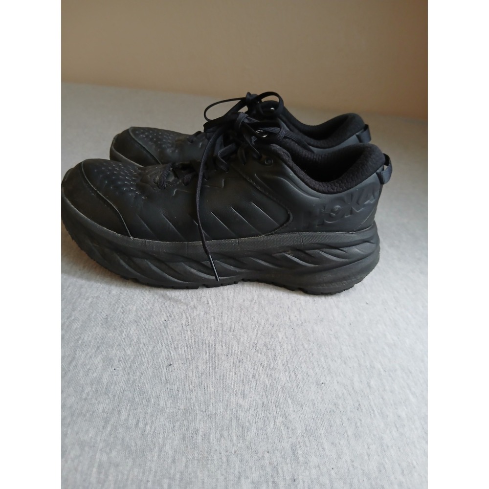 Hoka Sneakers Womens 9 Bondi SR Leather Black Lace Up Casual Comfort Everyday - Picture 5 of 14